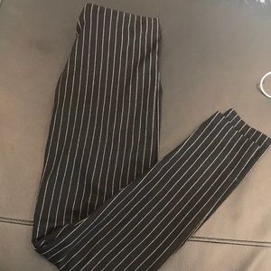 Short striped black and white ASOS leggings